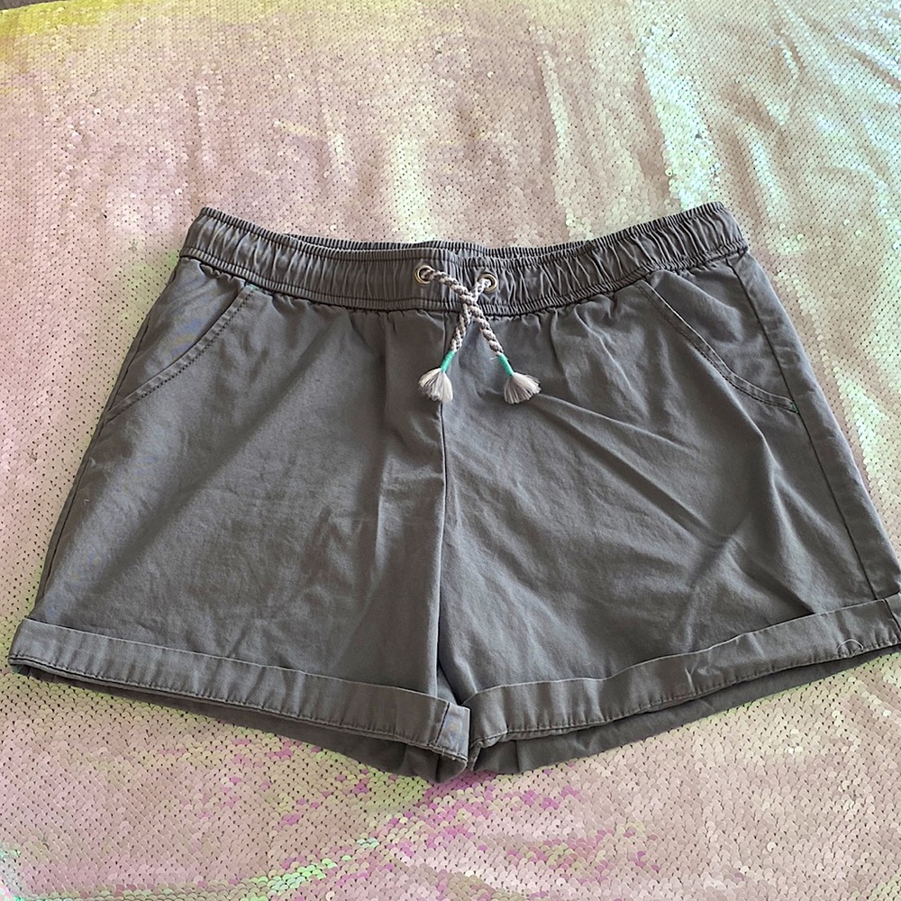 Cat & Jack Shorts Girl’s L PLUS Midi Cotton Drawstring Gray